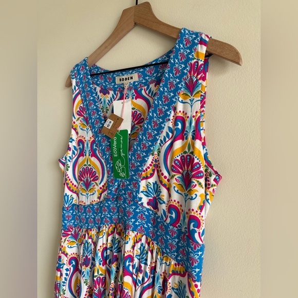 NWT Boden Olympia Maxi Dress Size 10R Colorful Print Pockets - Picture 4 of 12
